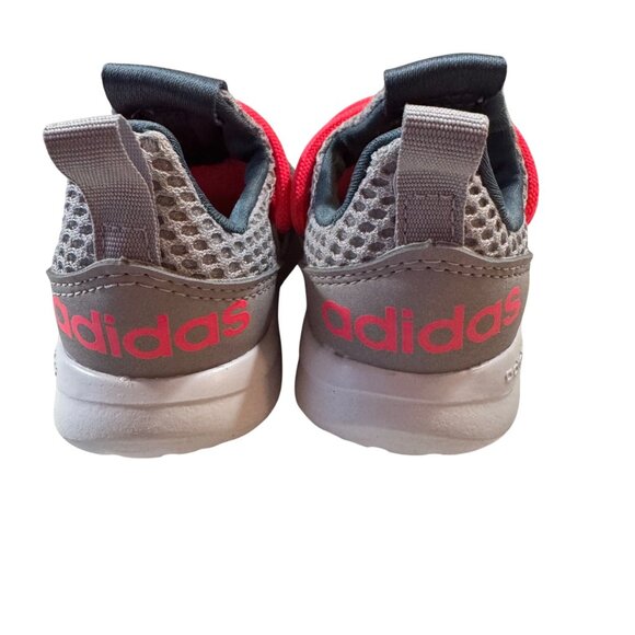 Adidas Kids Sneakers Size 4K Gray Mesh With Red Laces - Picture 4 of 7